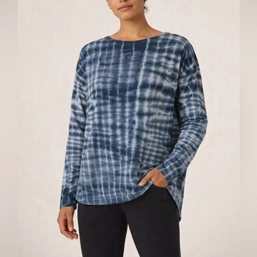 Lululemon Back In Action Long Sleeve Shibori Tie Dye Top Ocean Air M